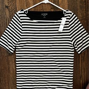 J.Crew FORMKNIT BOATNECK ELBOW-SLEEVE T-SHIRT IN STRIPE